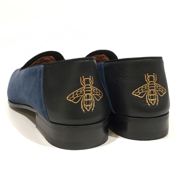 Gucci NY Yankees Velvet Loafers -Blue -Mens US 8.5 - Picture 4 of 16